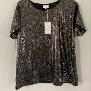 NWT Sparkle Black Top